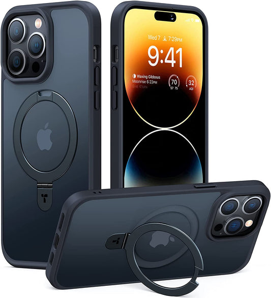 TORRAS Magnetic for Iphone 14 Pro Max Case [Compatible with Magsafe] with Stand, [Military Grade Drop Protection] Shockproof Translucent Back Slim Protective Phone Case (2022), Black  TORRAS   