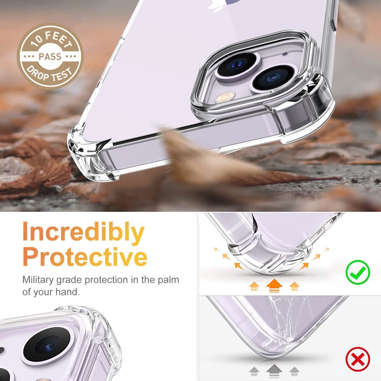 YOYORI Compatible with Iphone 14 Case Clear[With Screen Protector], Transparent Shockproof Protective Soft TPU Bumper Cover 6.1 Inch 2022  YOYORI   