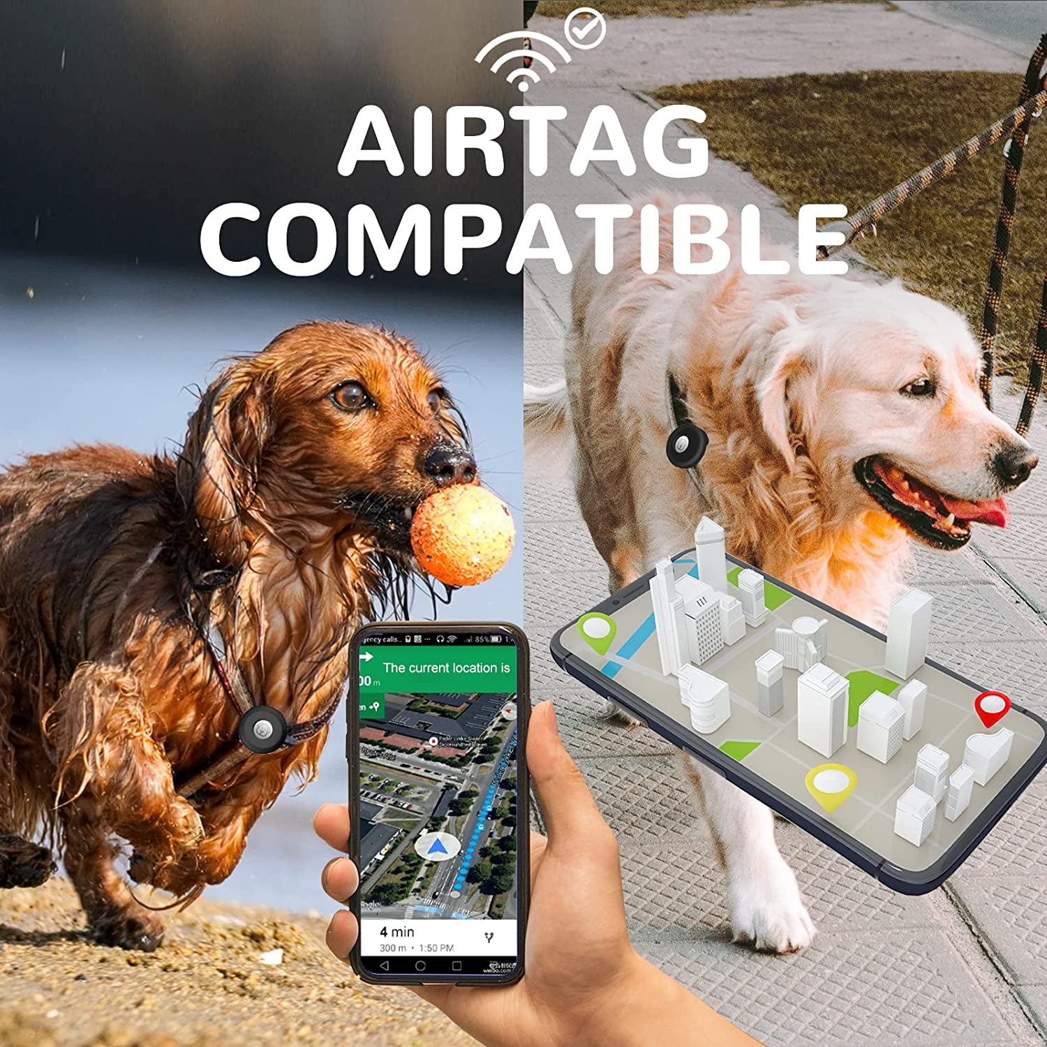 Airtag Holder for Dog Collar, CAISATEQ Silicone Apple Protective Air Tag Case Holder for 0.8-1.2Inch Pet Dog Cat Collar, Dog Tracker Case Compatible with Apple Airtag  CAISATEQ   