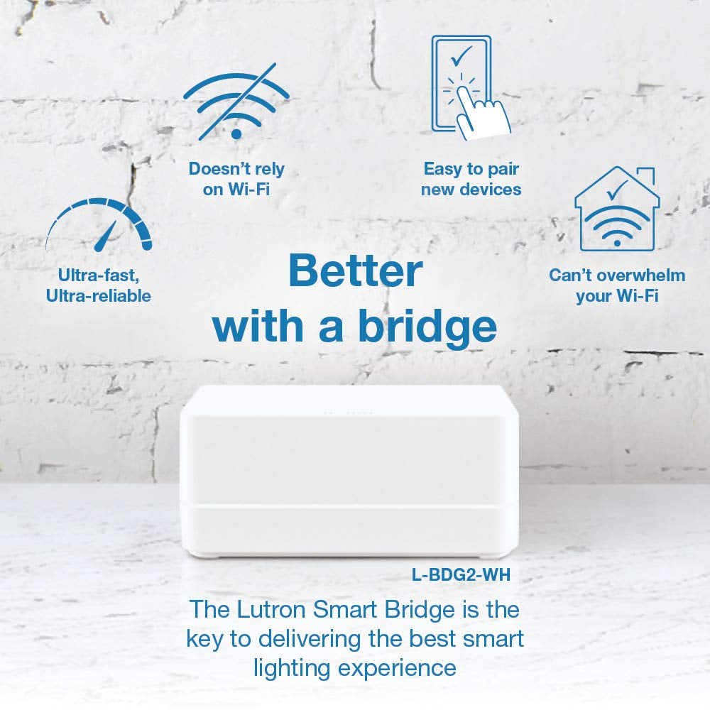 Lutron Caséta Deluxe Smart Dimmer Switch (2 Count) Kit with Caséta Smart Hub | Works with Alexa, Apple Homekit, Ring, Google Assistant | P-BDG-PKG2W-A | White  Lutron   