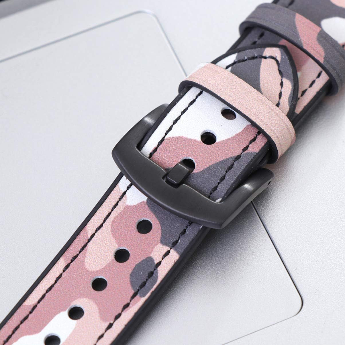 NICERIO Watch Bands Compatible for Samsung Galaxy Watch Band - 20Mm 42Mm Camo Camouflage Replacement Bands Genuine Leather Replacement Watch Strap for Galaxy for Women Men Smartwatch Bands  NICERIO   
