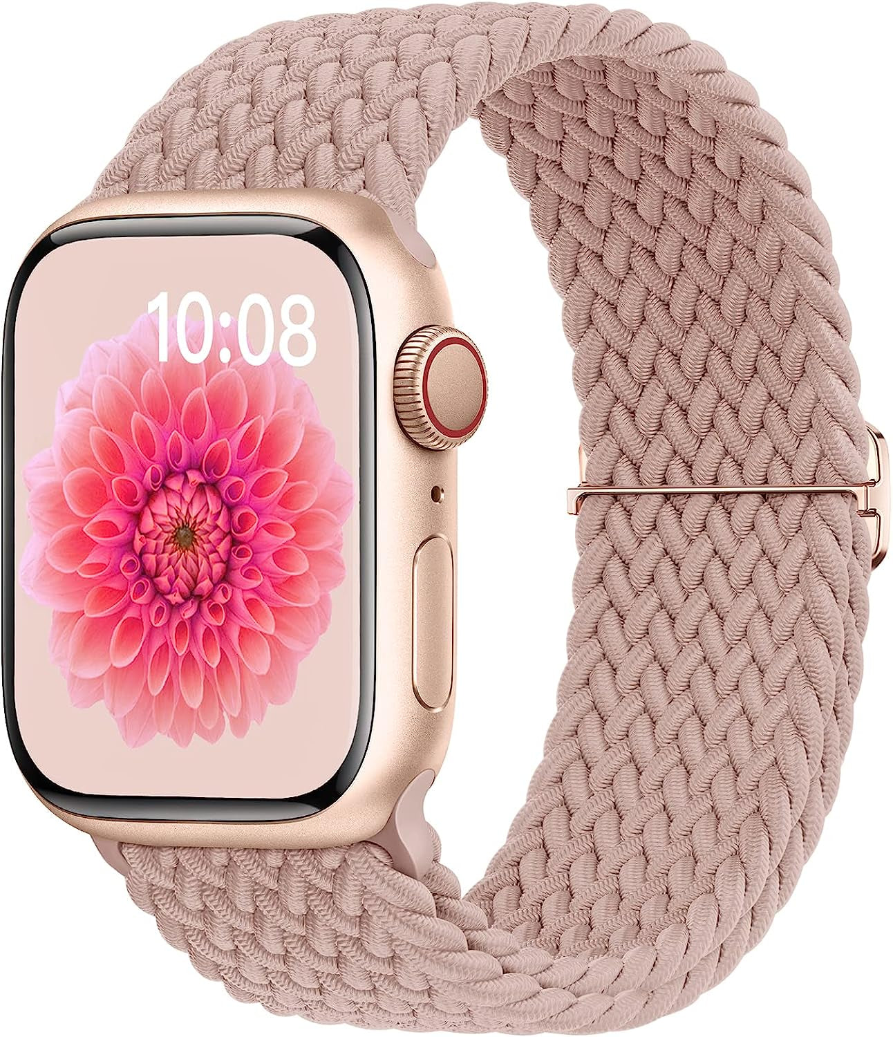 OHOTLOVE Braided Solo Loop Compatible with Apple Watch Band 41Mm 40Mm 38Mm 49Mm 45Mm 44Mm 42Mm Women Men, Nylon Adjustable Stretchy Bands Elastic Sport for Iwatch Series 8 7 6 5 4 3 2 1 SE Ultra  OHOTLOVE Nude Pink 38mm/40mm/41mm 