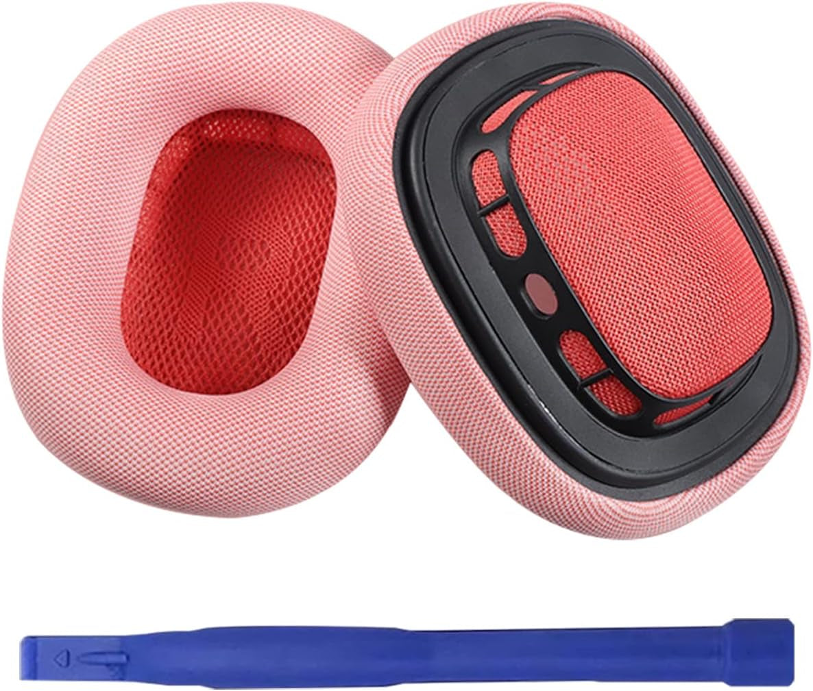 Replacement Ear Pads for Airpods Max Headphone Breathable Mesh Fabric Earpads Covers Easy to Install with Magnet Ear Pads Earmuff Repair Part(Dark Grey)  Adhiper Max-EP-Pink Fabric  