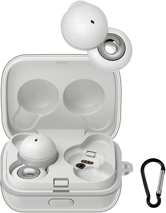 Aeihevo [2-Pack] Transparent Case Cover for Sony Linkbuds WF-L900 | Shockproof Full Body Protection Sleeve Skin Cover | Soft TPU Clear Cover with Carabiner for Wireless Earbuds  Aeihevo   