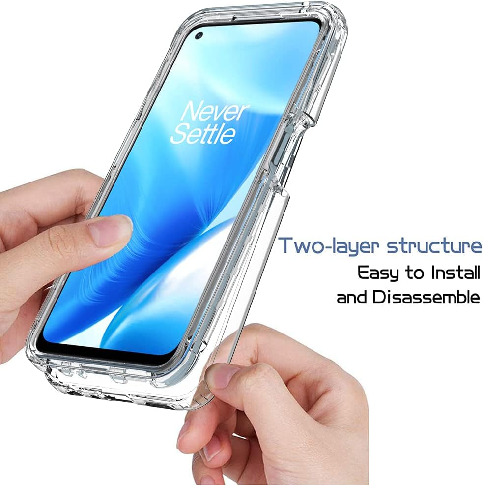 Dzxouui for Oneplus Nord N200 Case with 2 Pack Screen Protector, One plus Nord N200 Case, Crystal Shockproof Bumper Hybrid Clear TPU Protection Cover Phone Cases for Oneplus Nord N200 5G(Clear/Blue)  Dzxouui   