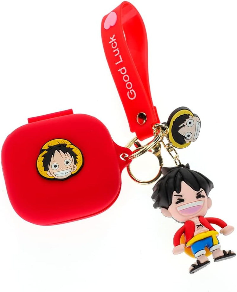 Fit Designed for Beats Fit Pro 2021 New Earbuds, Suublg Beats Fit Pro Cartoon Silicone Headphones Charging Case Cover with Cute Doll Keychain Full Body Anti-Lost Lanyard Protection  Suublg Luffy  