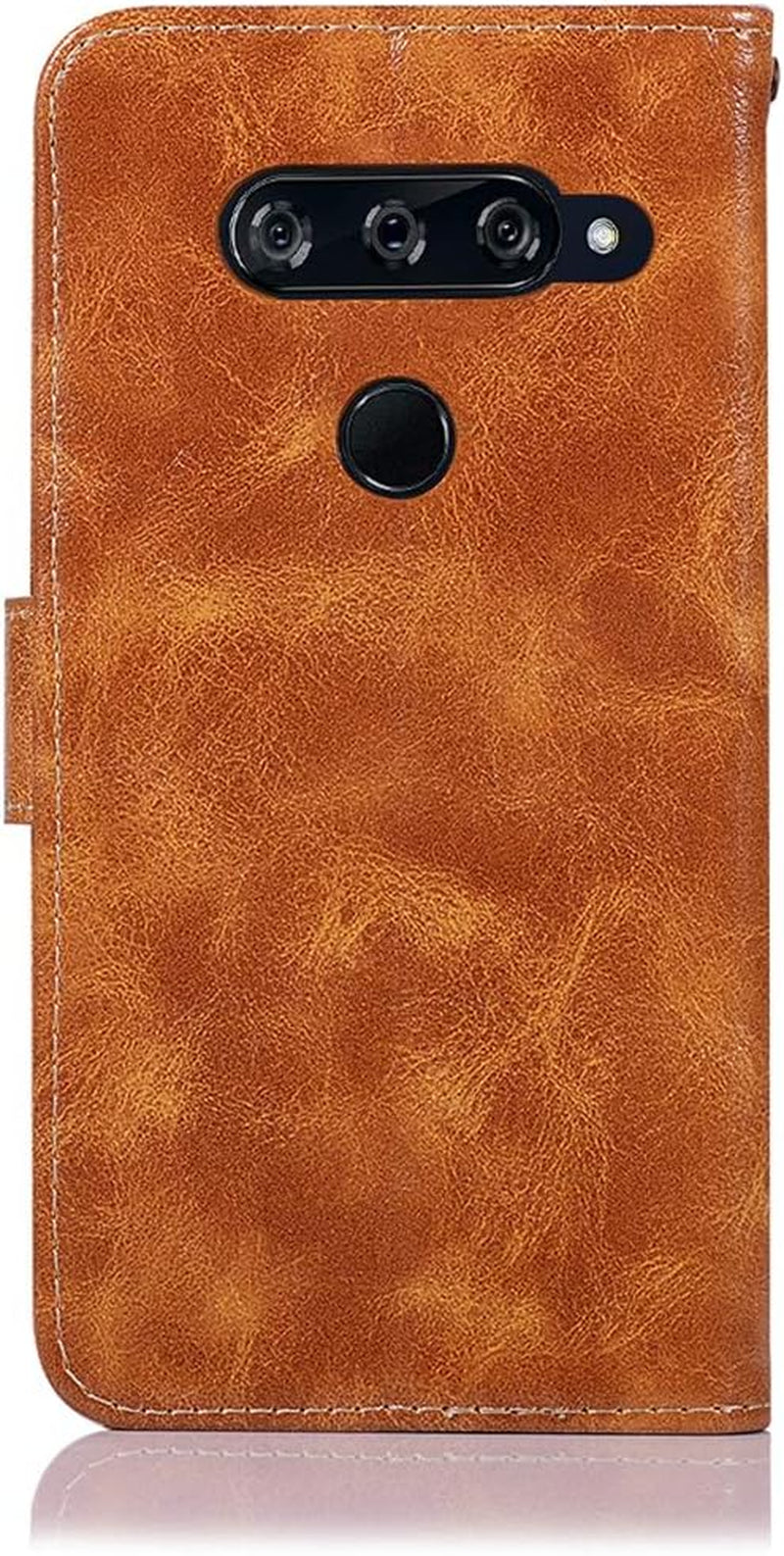 Zoeirc for LG V40 Thinq Case, for LG V40 Case for Girls, PU Leather Wallet Flip Folio Protective Phone Case Cover with Card Slots and Stand for LG V40 / for LG V40 Thinq (2018) (Khaki)  Zoeirc   