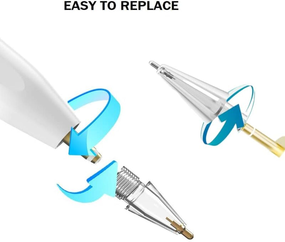 Compatible with Upgraded [Pen like ] Pencil Tips Fits for Apple 2Nd 1St Gen Ipad Pro Pencil, Replacement Ipencil Nibs for Ipad Pro Pencil,No Wear Out Fine Point Precise Control Resistance White&Clear  LOVE MEI   