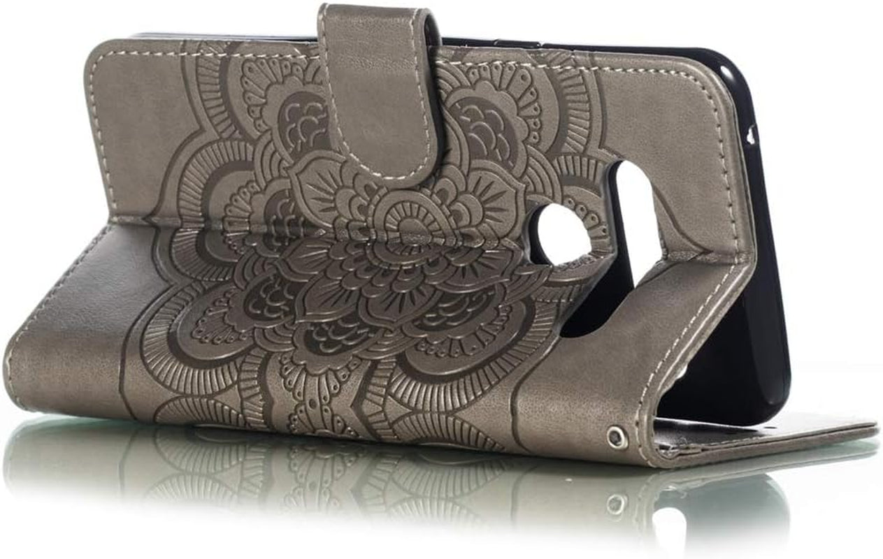 HMTECHUS LG G8 Thinq Case Embossing Durable Shell Card Slots Holder Luxury PU Leather Wallet Bookstyle Magnetic Stand Shockproof Protection Flip Cover for LG G8 / G8S / G8 Thinq Mandala Gray LD  HMTECHUS   