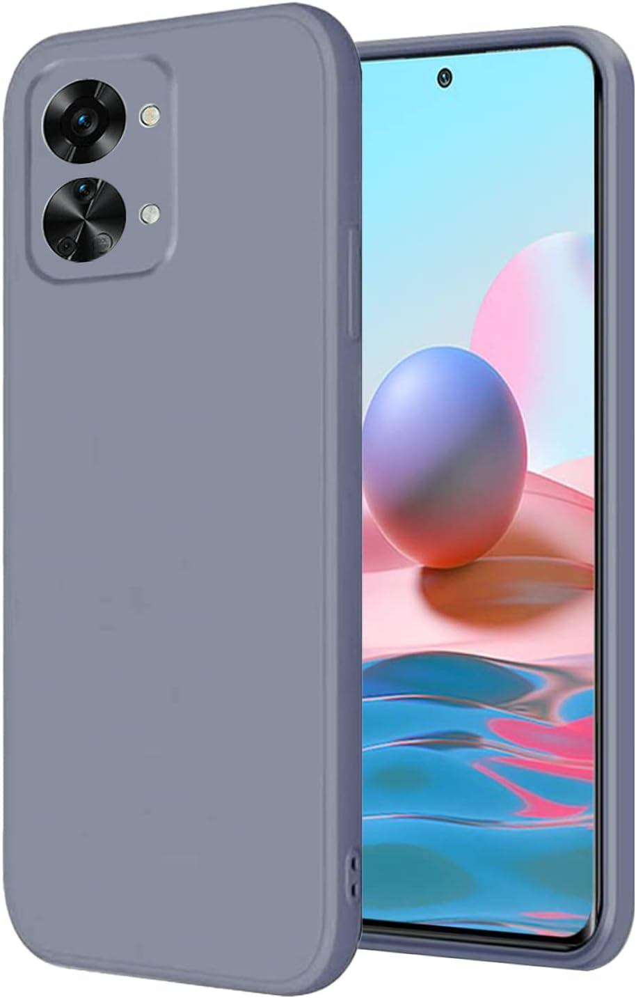 Yarxiawin Compatible for Oneplus Nord 2T Case Silicone Purple, Soft and Silky Oneplus Nord 2T Phone Case Shockproof Cover Anti-Fingerprint (Camellia Red)  Yarxiawin Gray  