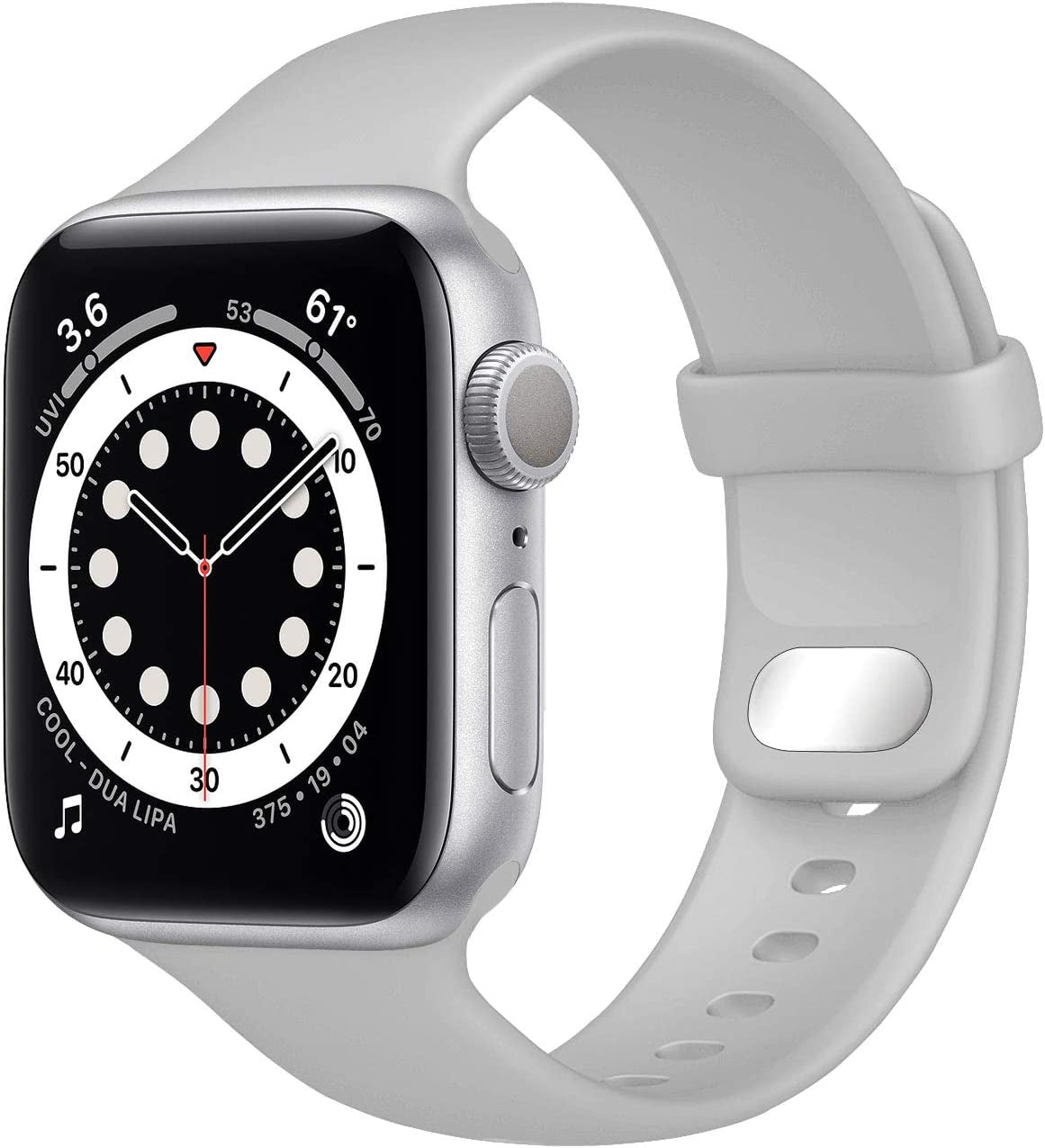 NUKELOLO Sport Band Compatible with Apple Watch Bands 38Mm 41Mm 40Mm 45Mm 44Mm 42Mm, Soft Silicone Replacement Strap Compatible for Iwatch Series SE 7 6 5 4 3 2 1 Women Men  NUKELOLO Fog 42mm/44mm/45mm 