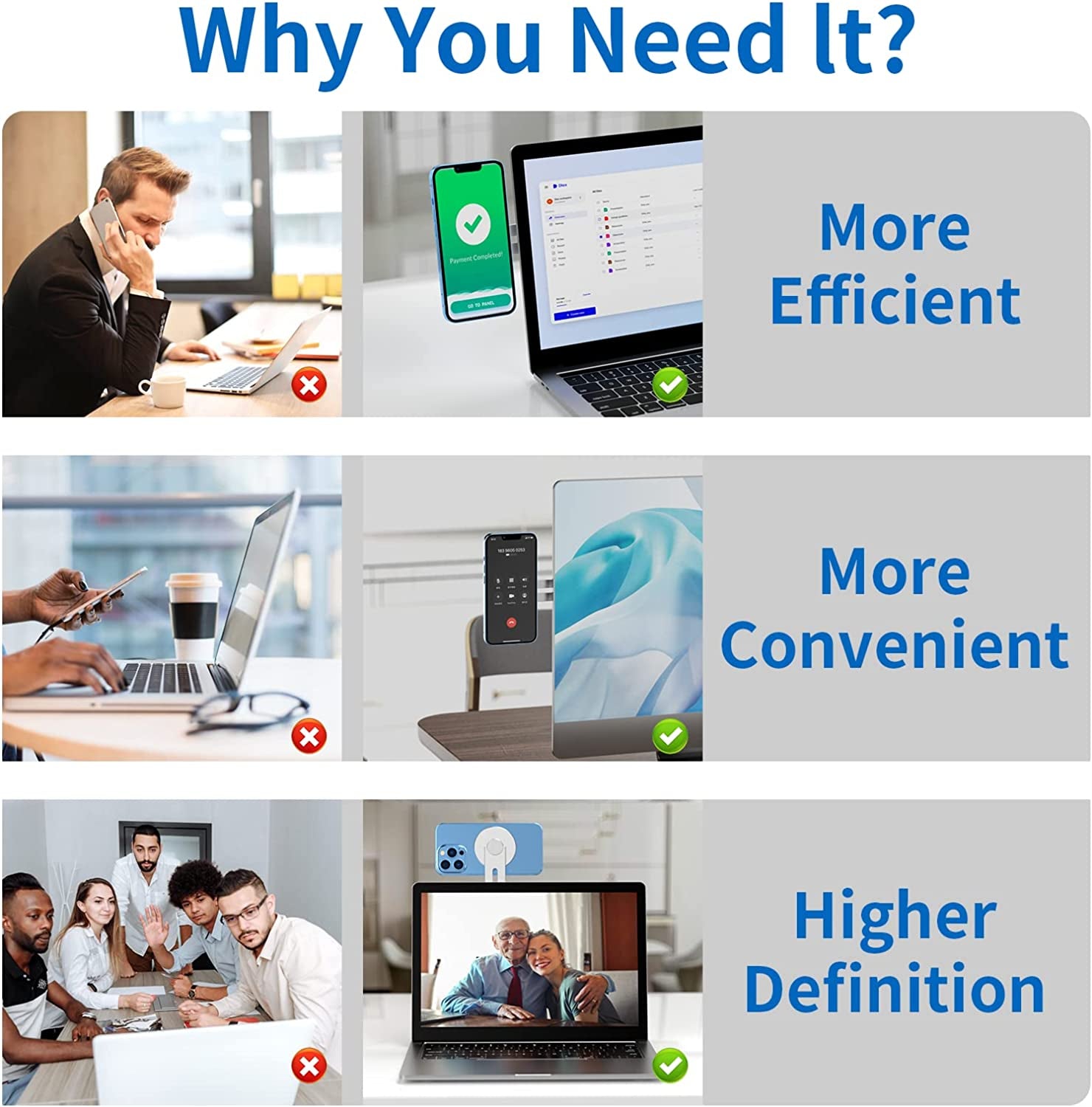 Ubeesize Magnetic Laptop Phone Holder, 180° Adjustable Continuity Camera Mount for Magsafe Iphone 14 13 12 Series, for Ios 16 & Macbook Macos 13 Ventura, Compatible with Tesla Model 3 Model Y  UBeesize   