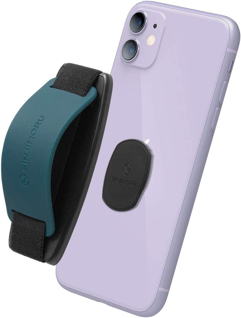 Sinjimoru Detachable Phone Grip Kickstand for Wireless Charging Compatible Phone Finger Holder for Iphone 12 & Smartphones. Sinji Mount S-Grip Black  Sinjimoru Co. Ltd Blue  