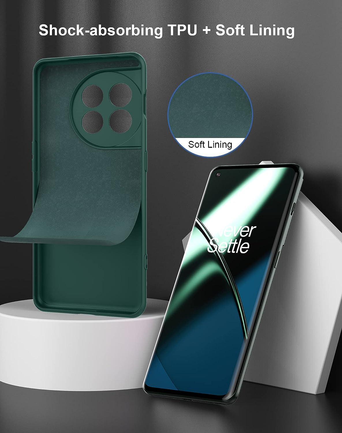 Cresee Case for Oneplus 11 5G, Thin TPU Cover with Camera Protection Soft Interior Slim Phone Case for Oneplus 11 - Green  Cresee   