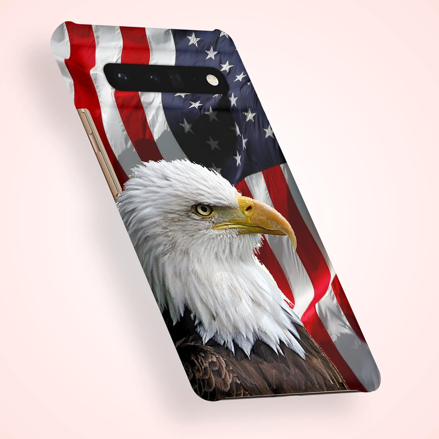 Glisten - Google Pixel 6 Pro Case, Pixel 6 Pro Case - Bald Eagle American Flag Printed Slim, Cute Plastic Hard Snap on Designer Back Phone Case for Google Pixel 6 Pro (2021)  Glisten   