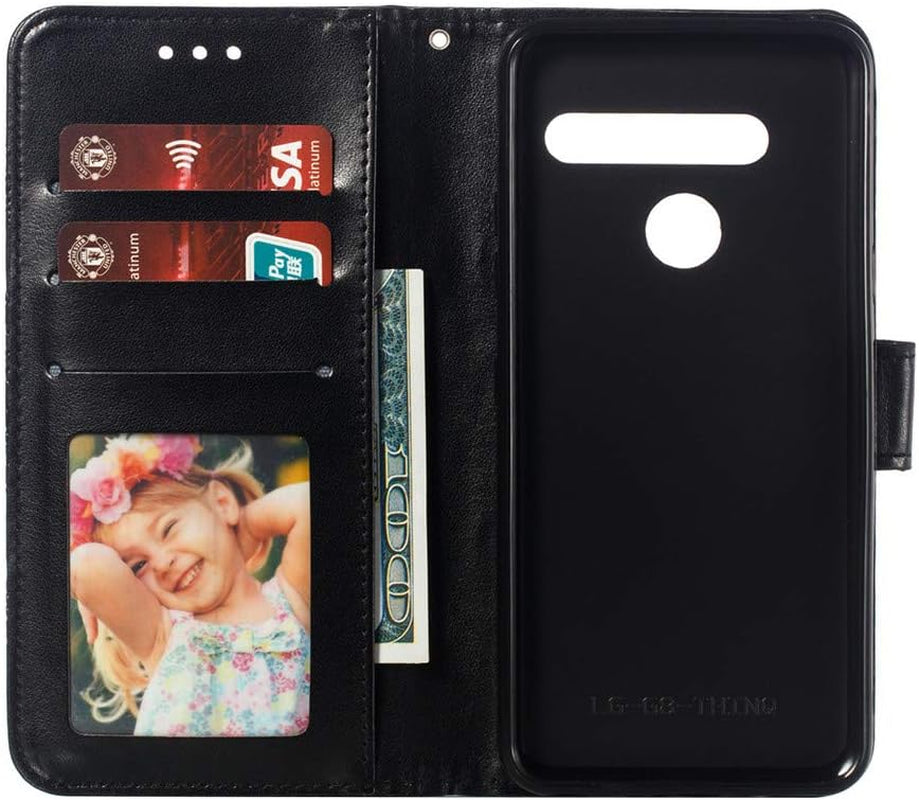 Asdsinfor LG G8 Case Full Stylish Advanced Embossing Wallet Case Credit Cards Slot with Stand for PU Leather Shockproof Flip Magnetic Case for LG G8 / G8S / G8 Thinq Sunflower Black LD  Asdsinfor   