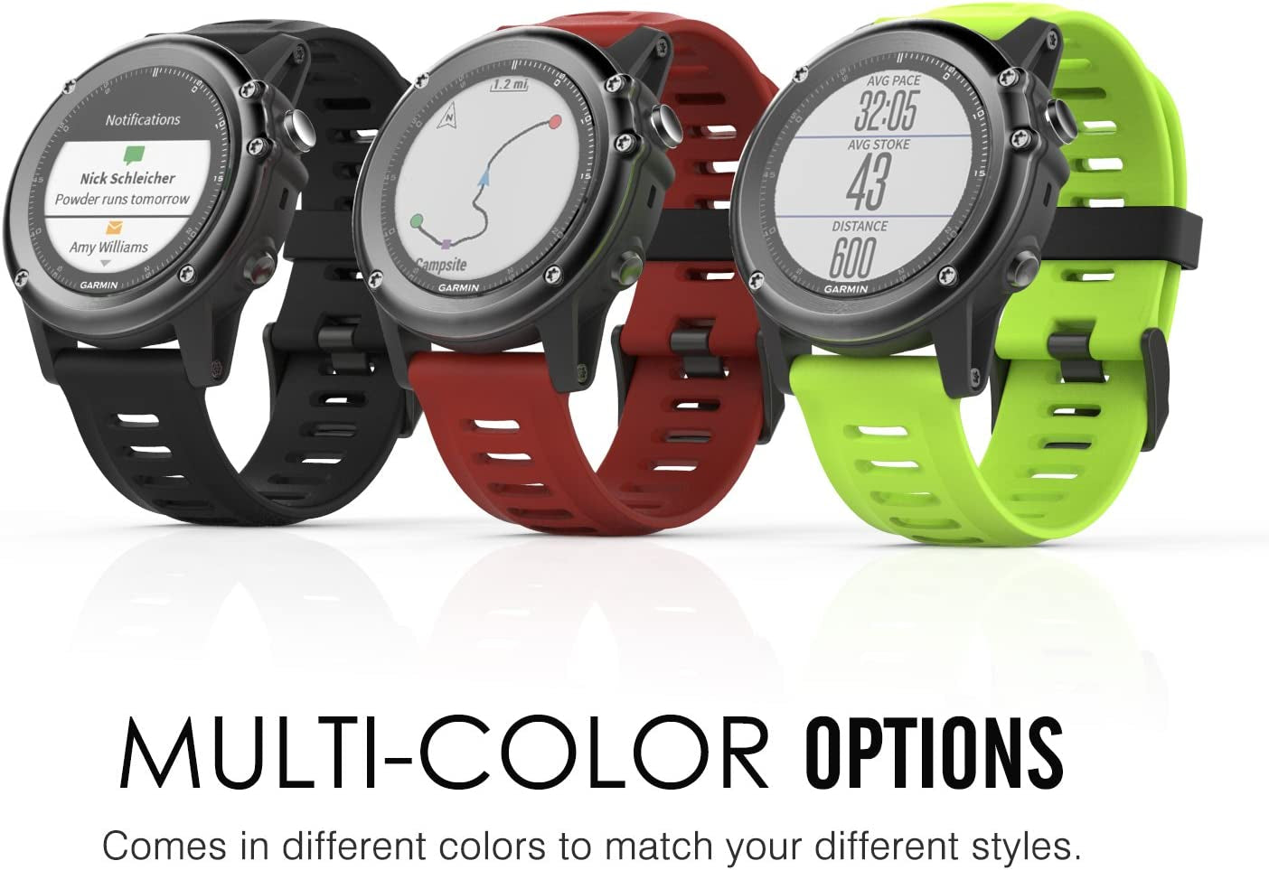 Moko Band Compatible with Garmin Fenix 3/Fenix 5X, Soft Silicone Replacement Watch Band Fit Garmin Fenix 3/Fenix 3 Hr/Fenix 5X/5X Plus/D2 Delta Px/Descent Mk1 Smart Watch - Black  MoKo   