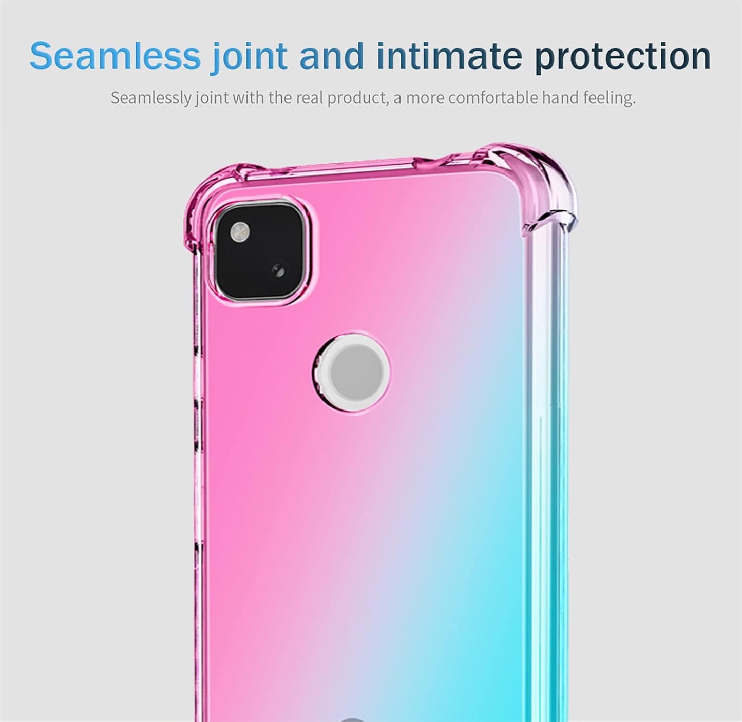 OEURVQO for Pixel 4A Google 4A Case [Not Fit 4A 5G] Clear Cute Gradient Colorful Slim Soft TPU Shockproof Bumper Anti-Scratch Protective Phone Cover for Google Pixel 4A (Pink/Green)  OEURVQO   