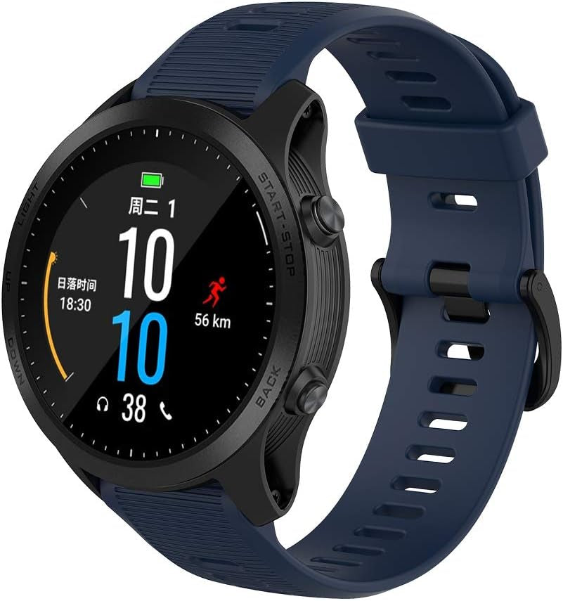 ISABAKE Band for Garmin Forerunner 935/Forerunner 945/Forerunner 745,Compatible with Fenix 5/ Fenix 5Plus/ Fenix 6/ Fenix 6 Pro/Approach S60 ,Soft Silicone 22Mm Replacement Bands Strap(Dark Blue)  ISABAKE   