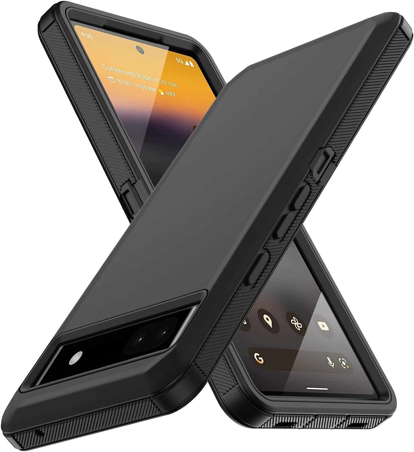 Aimoll-88 for Google Pixel 6A Case, with Built in Screen Protector Heavy Duty Drop Protection, Full Body Rugged Shockproof Dustproof Tough Protective Phone Cover for Google Pixel 6A Black  Aimoll-88   