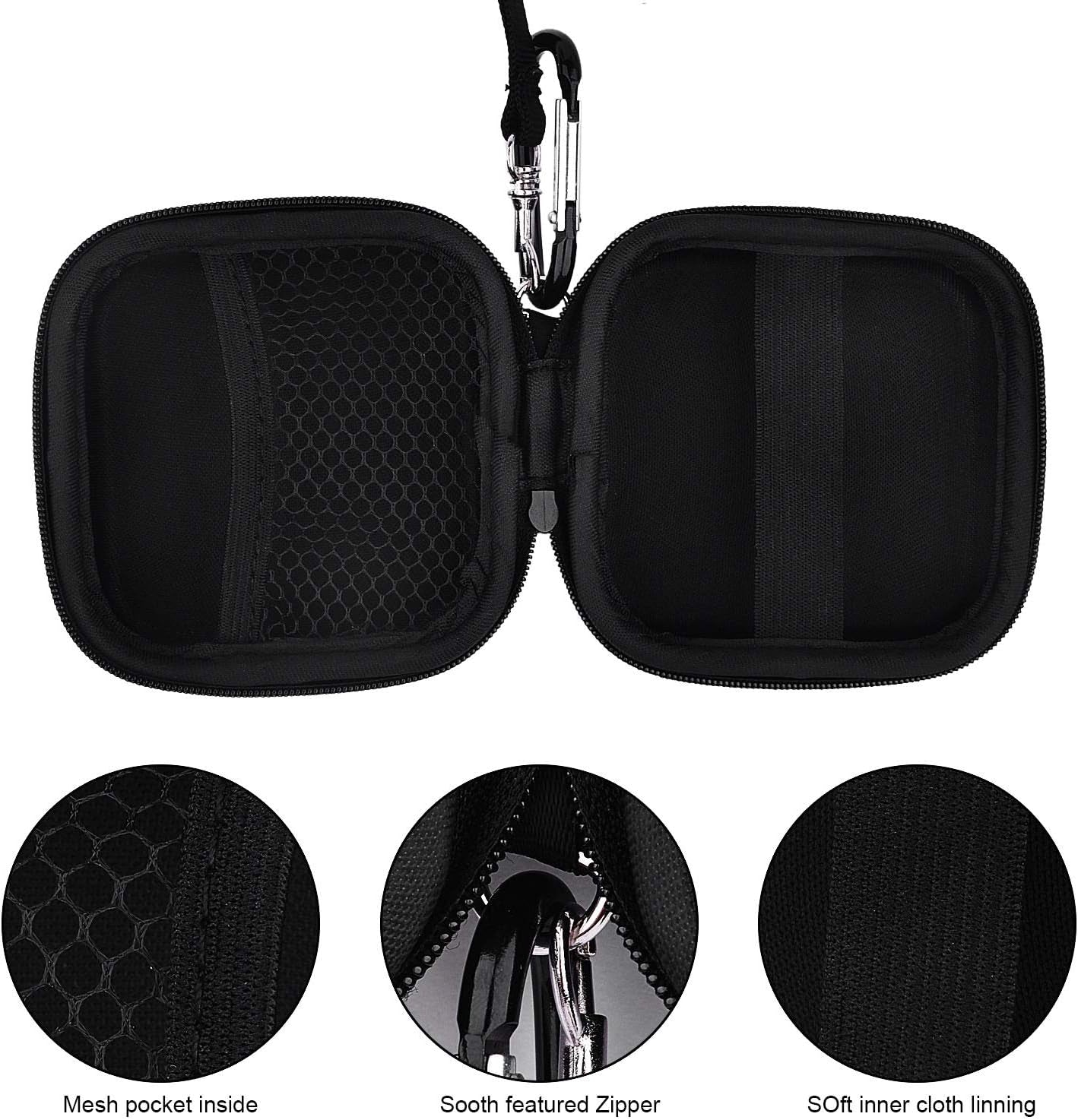 CAGOS Compatible with Powerbeats Pro Protective Case Canvas Nylon Accessories Hard Carrying Cover Case with 4 Pack Replacement Earbuds for Dre Powerbeats Pro- Black  CAGOS   