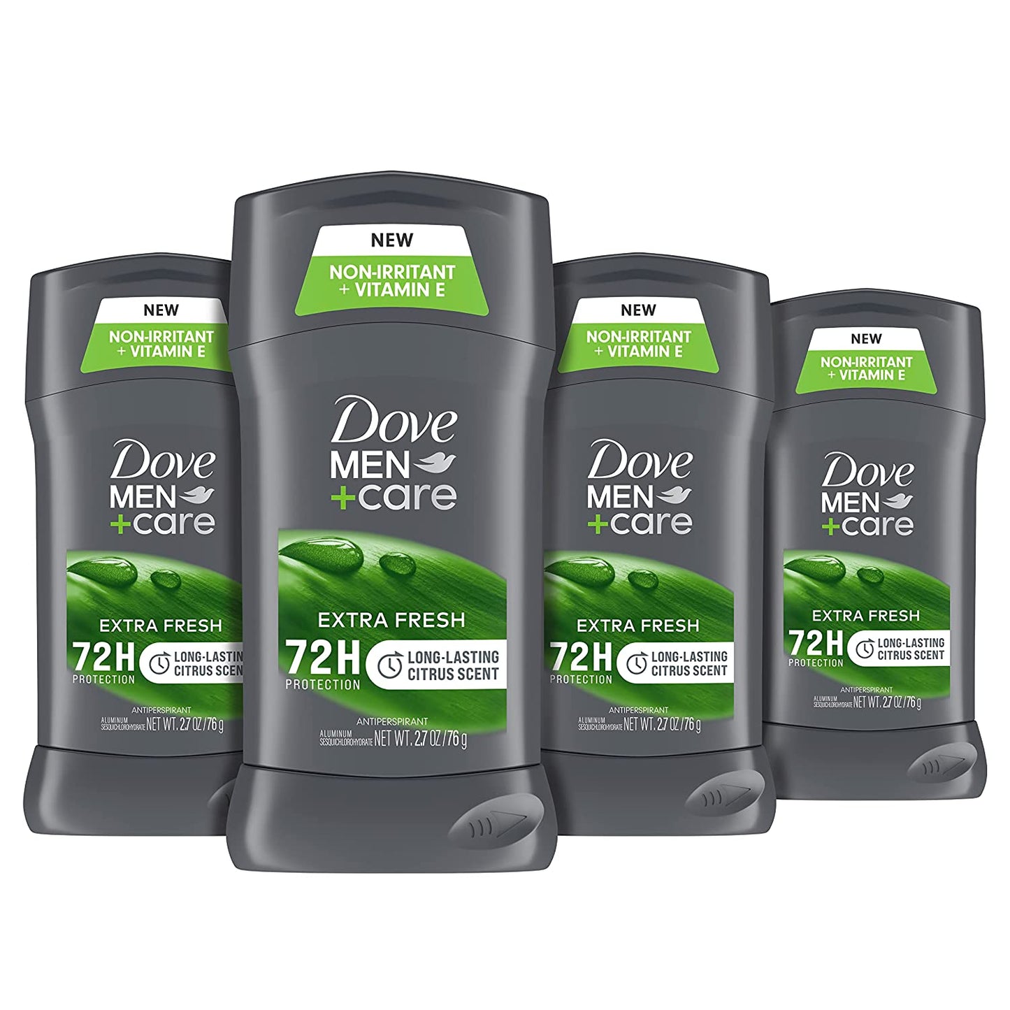 DOVE MEN + CARE Antiperspirant Deodorant with 72-Hour Sweat and Odor Protection Extra Fresh Antiperspirant for Men Formulated with Vitamin E and Triple Action Moisturizer | 2.7 Ounce (Pack of 4)  Unilever   