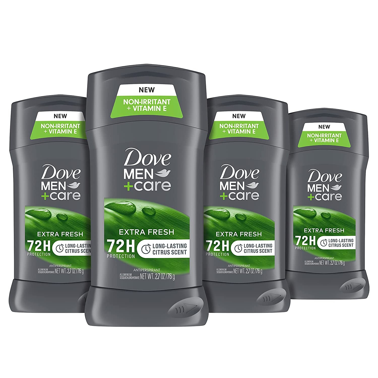 DOVE MEN + CARE Antiperspirant Deodorant with 72-Hour Sweat and Odor Protection Extra Fresh Antiperspirant for Men Formulated with Vitamin E and Triple Action Moisturizer | 2.7 Ounce (Pack of 4)  Unilever   
