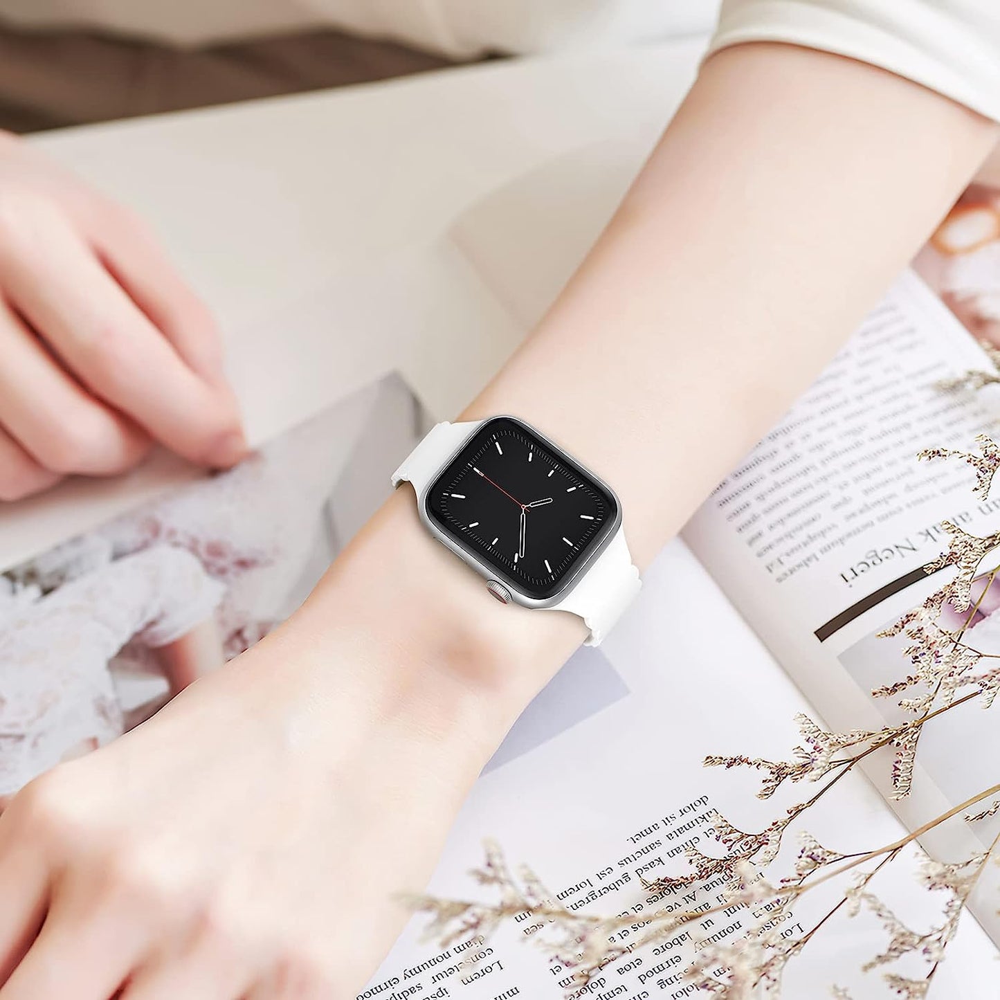 Sunnywoo Lace Silicone Band Compatible with Apple Watch Bands 38Mm 40Mm 41Mm 44Mm 42Mm 45Mm 49Mm, Women Soft Sport Strap Wristband Replacement for Iwatch Series Ultra 8 SE 7 6 5 4 3 2 1  Sunnywoo   