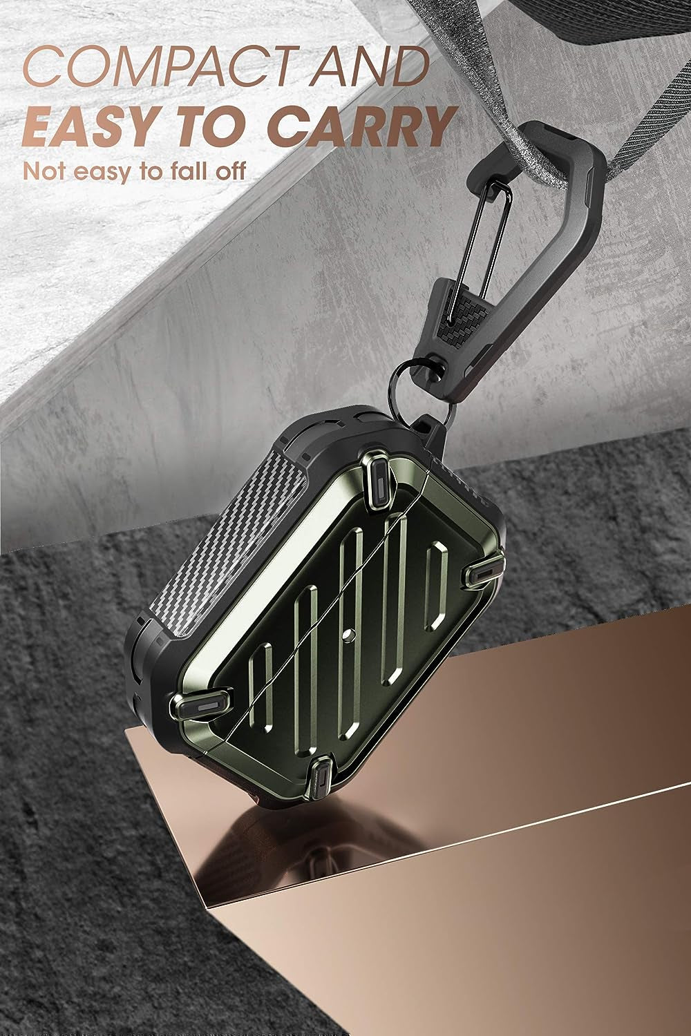 Supcase Unicorn Beetle Pro Series Case Designed for Airpods Pro, Full-Body Rugged Protective Case with Carabiner for Apple Airpods Pro (Darkgreen)  SUPCASE   