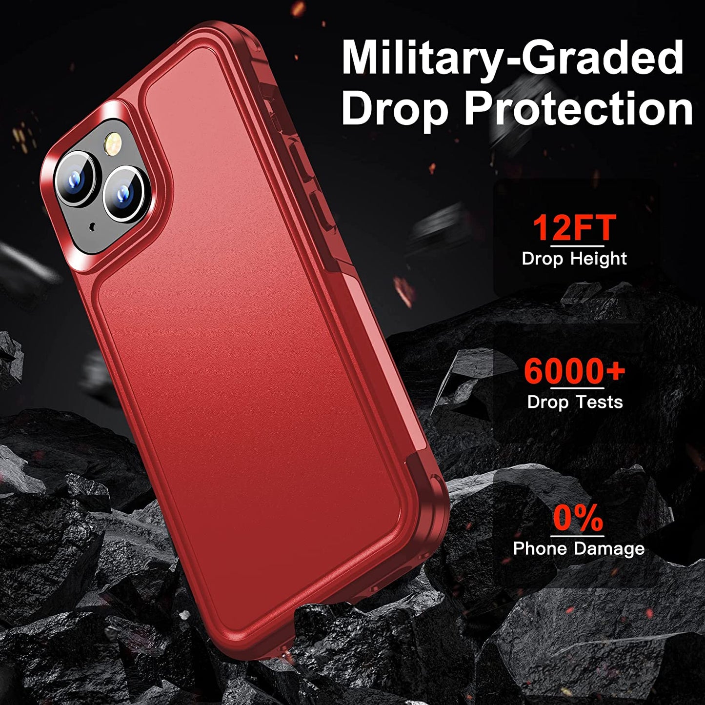 Xiwxi Magnetic for Iphone 14 Case [Compatible with Magsafe][Military Grade Drop Protection] [Glass Screen Protector+Camera Lens Protector] Non-Slip Full-Body Shockproof Phone Case,Red  xiwxi   