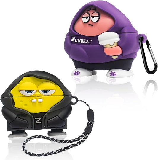 [2Pack] Case for Airpods Pro 2Nd Generation 2022, Cute Airpods Pro 2 Cartoon Character Case, Unique Design Funny Fun Kawaii 3D Cartoon Characters Soft Silicone Airpods Pro 2 Case Cover for Men Women  AIBEAMER   