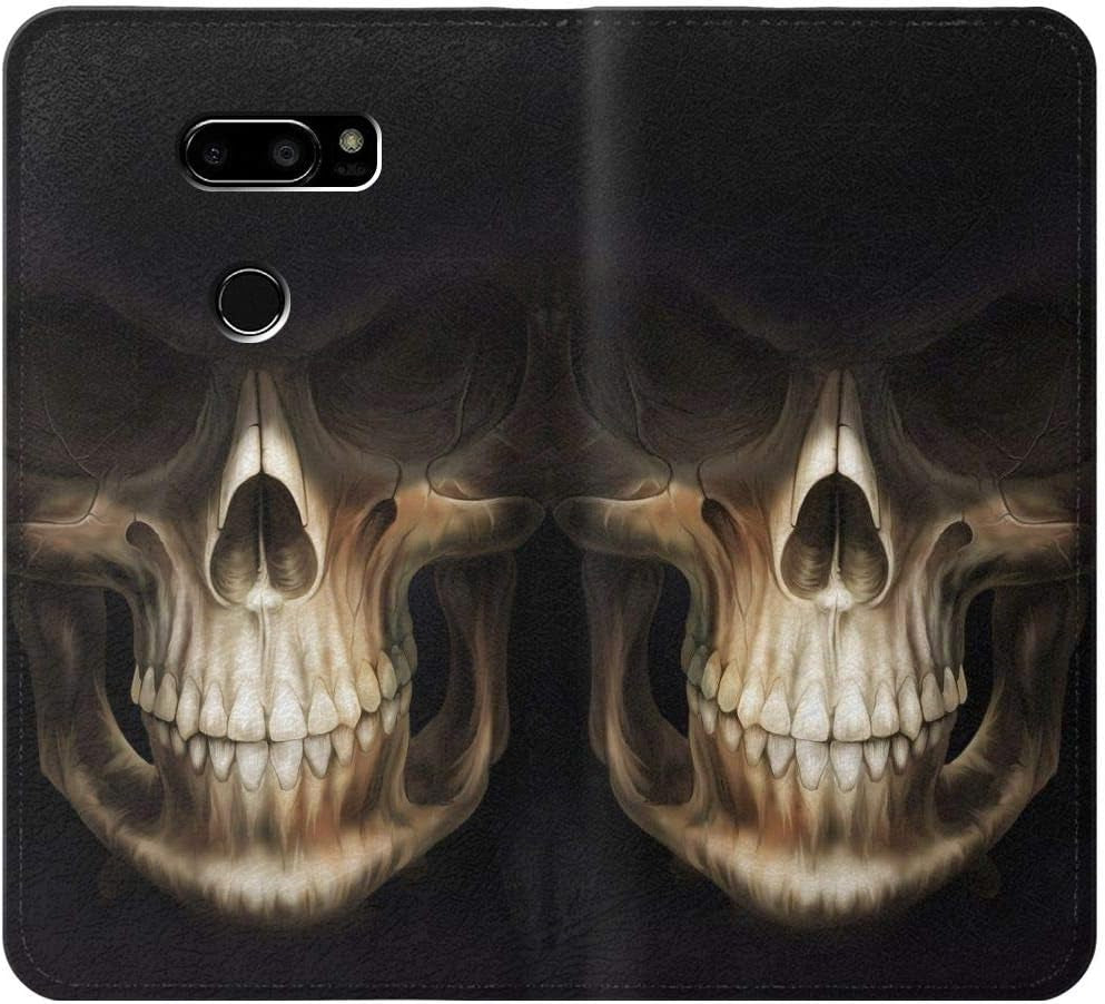 RW1107 Skull Face Grim Reaper PU Leather Flip Case Cover for LG V30, LG V30 Plus, LG V30S Thinq, LG V35, LG V35 Thinq  jjphonecase   
