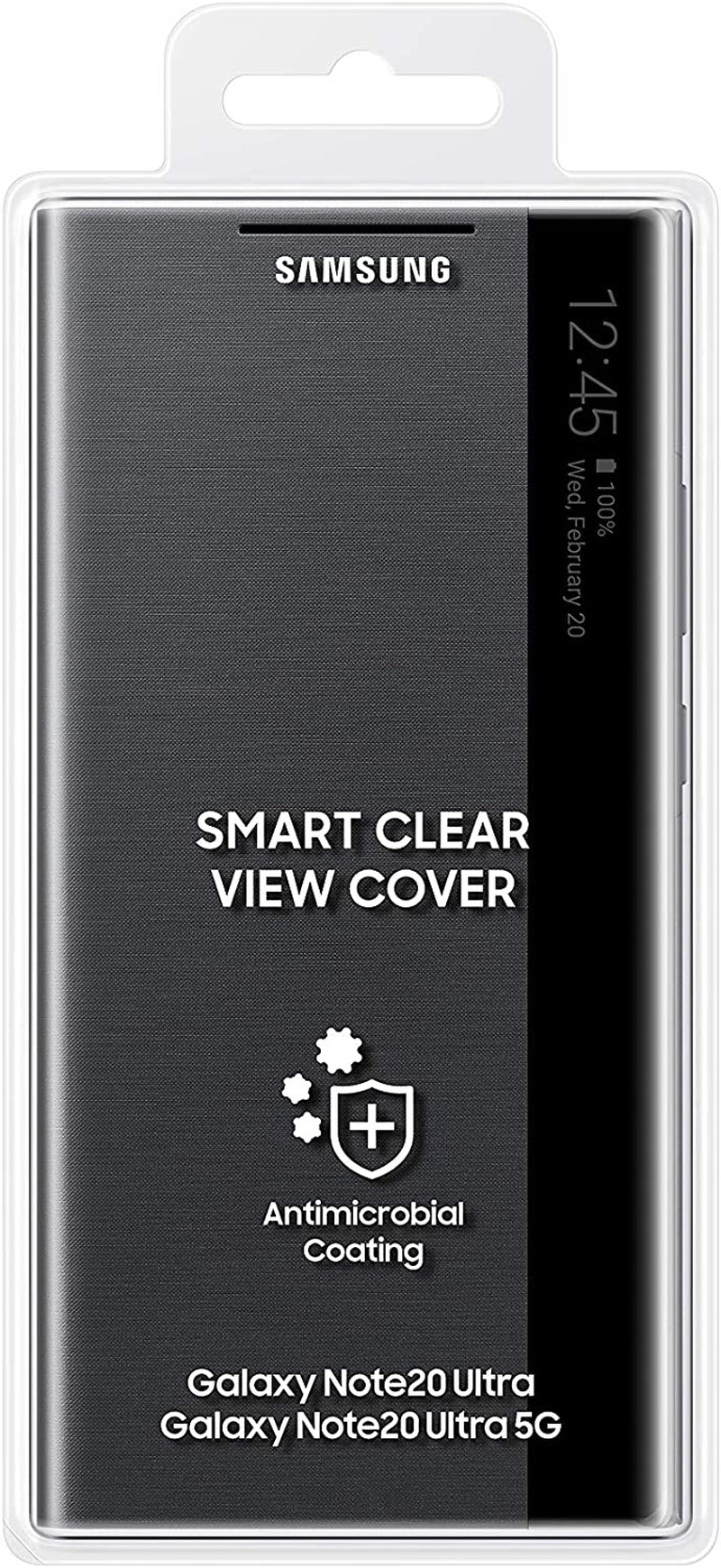 SAMSUNG Galaxy Note 20 Ultra Polyurethane Case, S-View Flip Cover - Lightweight, Black (US Version ) (EF-ZN985CBEGUS)  Samsung   