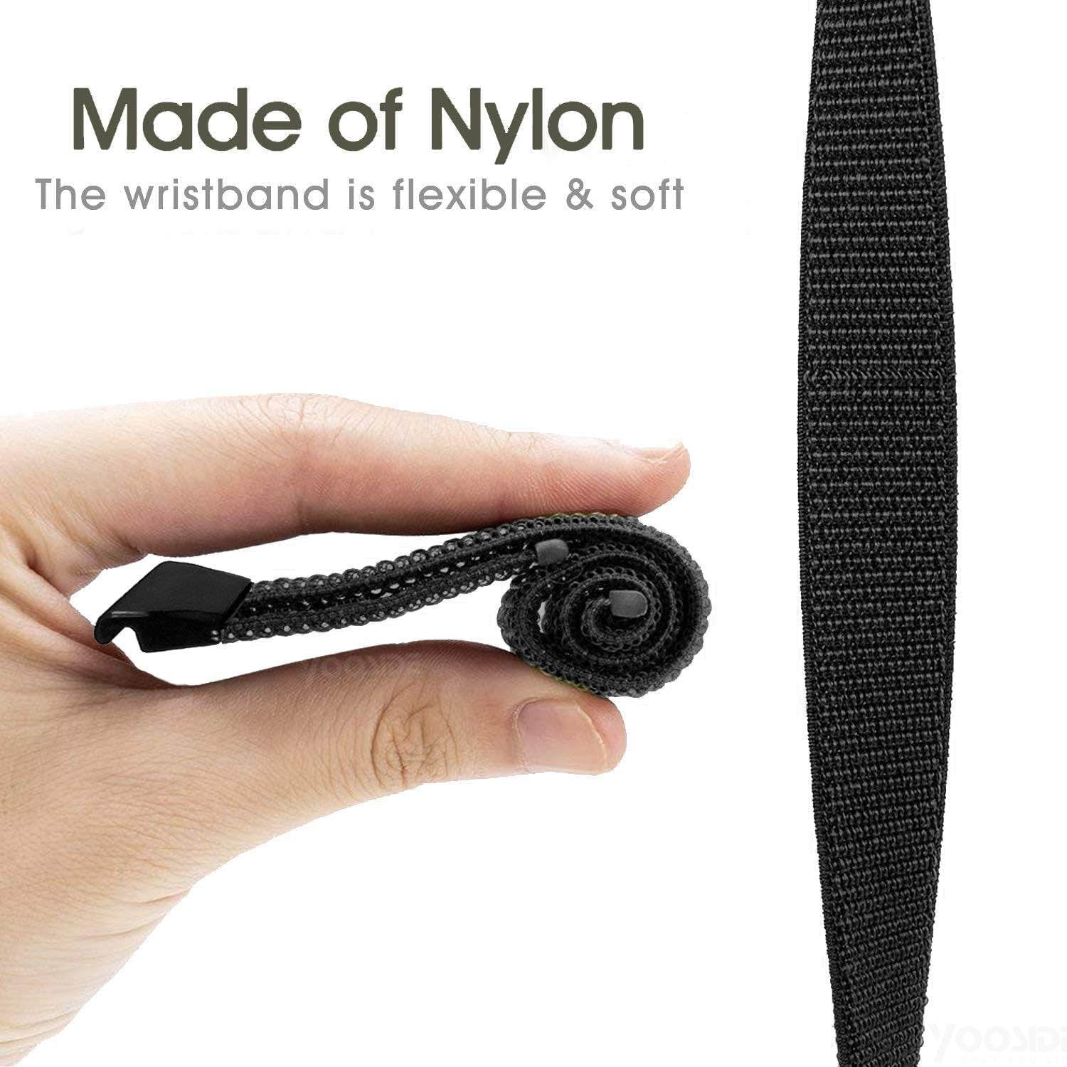 PONATTENO 22Mm Quick Release Fit Nylon Watch Band for Fenix 6/ 5 / 7, Soft Loop Sport Wristband Strap for Garmin Fenix 6 Pro/Sapphire,Fenix 5 Plus, Forerunner 945,Quatix 5 (Black)  PONATTENO   