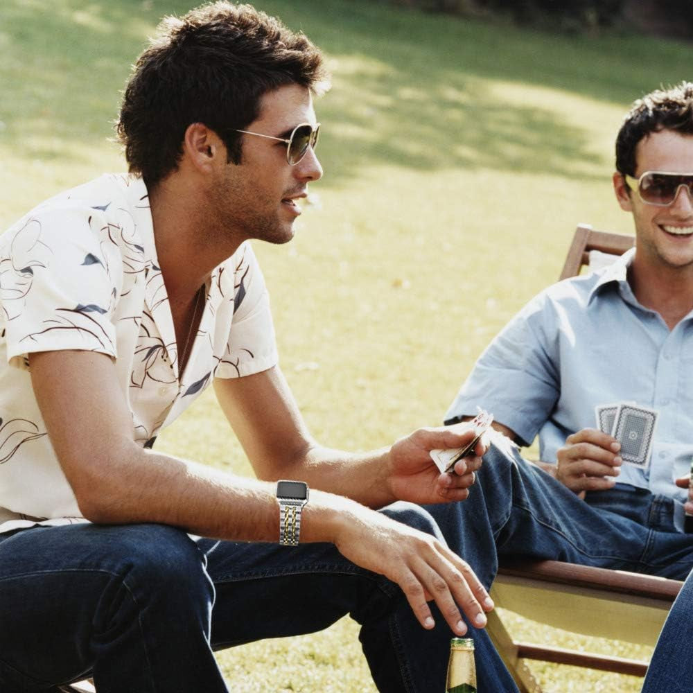 Amzaokay Band Compatible for Apple Watch Series Ultra SE Series 8 7 6 5 4 40Mm 41Mm 44Mm 45Mm 49Mm/ Series 3 2 1 38Mm 42Mm for Women Men,Stainless Steel Band for Iwatch Replacement Strap  AmzAokay   