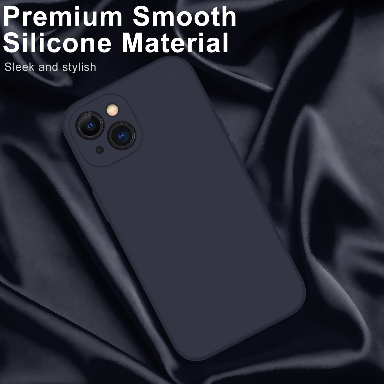 DEENAKIN Iphone 14 Case with Screen Protector,Enhanced Camera Cover,Passing 16Ft Drop Tested Soft Silicone Gel Rubber,Slim Fit Protective Phone Case for Iphone 14 6.1" Dark Blue  DEENAKIN   