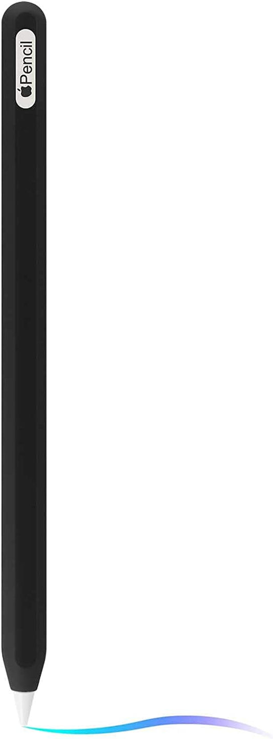 Ultra Thin Silicone Skin Cover Compatible with Apple Pencil 2Nd Gen, Protective Silicone Case for Ipad Pro 11 12.9 Inch 2018 Pencil Case Shockproof Soft Silicone Sleeve(Black)  AKSHFETH   