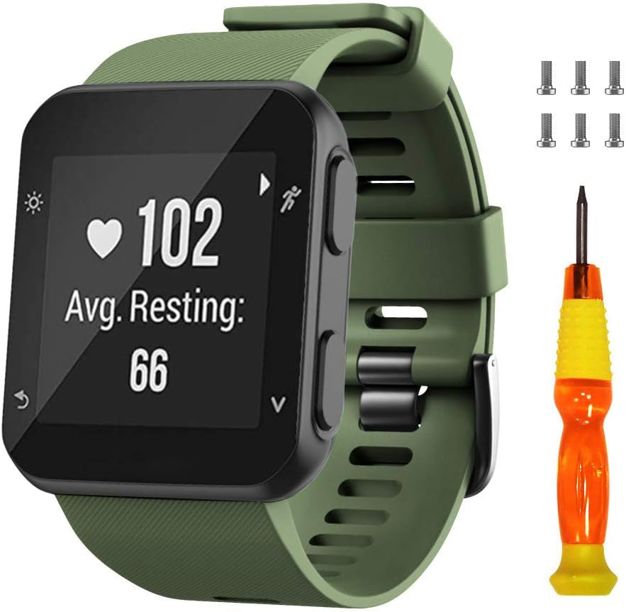 Notocity for Garmin Forerunner 35 Band Soft Silicone Replacement Watch Strap Compatible with Forerunner 35 Smartwatch  NotoCity army green  