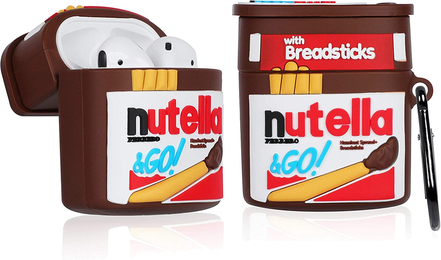 Oqplog for Airpod 2/1 Case Food Design Cover for Airpods Silicone Cases Air Pods Cute Funny Cartoon 3D Kawaii Fun Soft Designer Unique Fashion Cool Pretty for Girls Boys Teen Girly (Smart Popcorn)  guangjianheni Nutela  