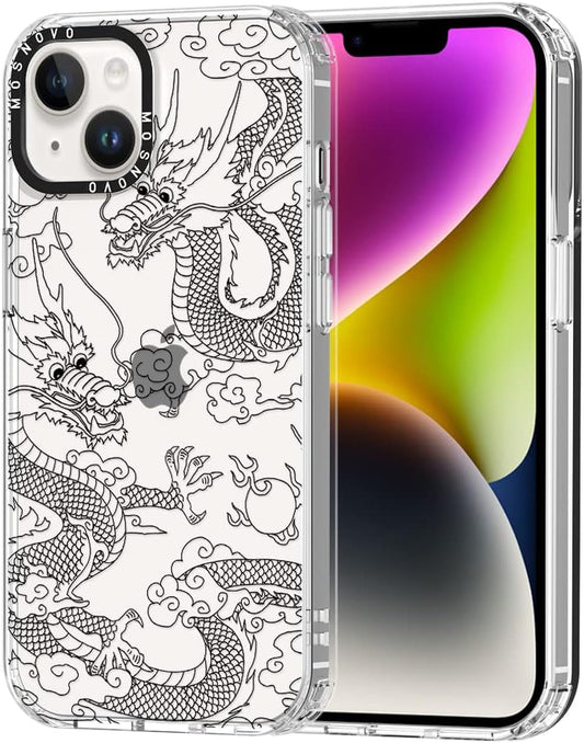 MOSNOVO Compatible with Iphone 14 plus Case, [Buffertech 6.6 Ft Drop Impact] [Anti Peel off Tech] Clear TPU Shockproof Bumper Phone Case Cover with Black Dragon Designed for Iphone 14 plus 6.7"  MOSNOVO   