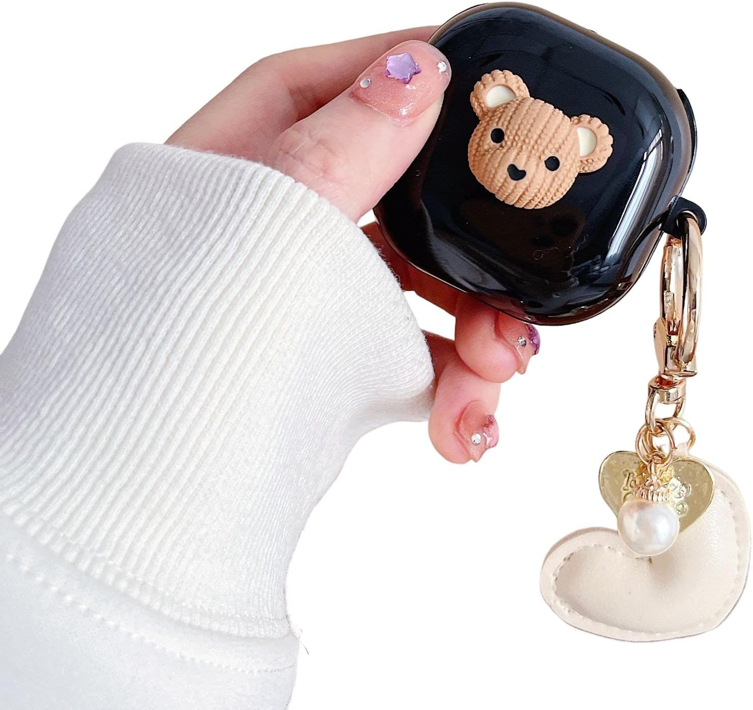 CASEVERSE Case for Samsung Galaxy Buds2 Pro/Buds 2 /Buds Pro/Buds Live with Pendant, Cute Funny Bear Protective Hard PC Headphones Covers  CASEVERSE Bear 1  