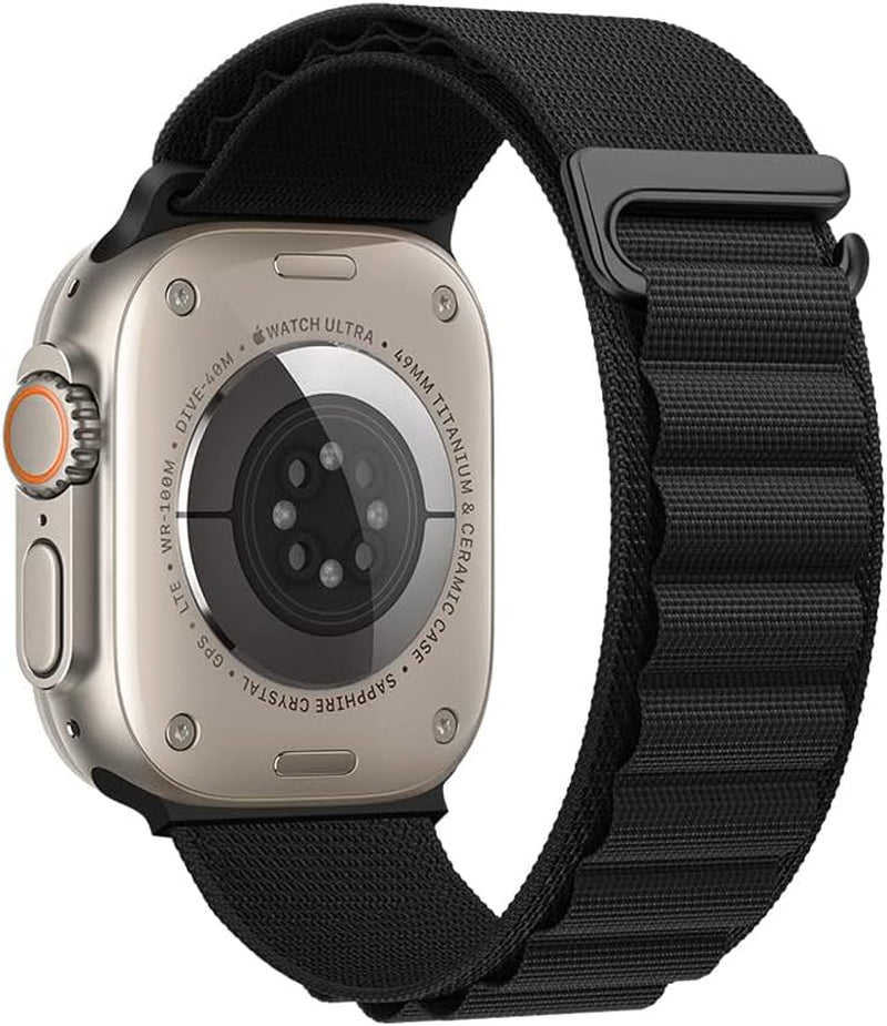 Compatible with Apple Watch Band Series Ultra 8 7 6 5 4 3 2 1 SE 49Mm 45Mm 44Mm 42Mm 41Mm 40Mm 38Mm Women Men Sport Loop Band, Nylon Alpine Loop Replacement for Iwatch Bands  MYYYxqxa Black-1 38mm/ 40mm/ 41mm 
