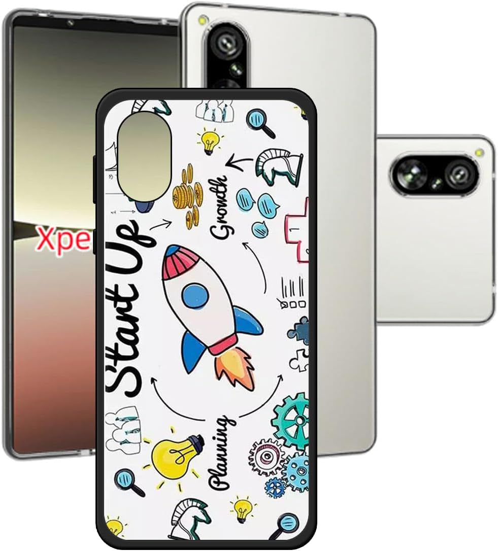 LCEHTOGYE Case for Sony Xperia 5 V, Slim Shock-Absorption Anti-Scratch Black Soft TPU Bumper Protective Phone Case Cover for Sony Xperia 5 V (6,1") - KE21  LCEHTOGYE   