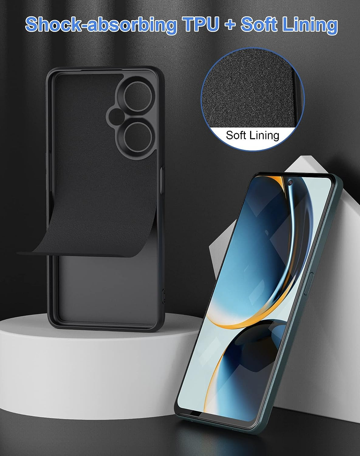 Foluu Silicone Case for Oneplus Nord N30 5G, Liquid Gel Rubber Case with Soft Microfiber Lining Cushion Slim Hard Shell Shockproof Protective Cover for Oneplus Nord N30 5G 2023 (Black)  Foluu   