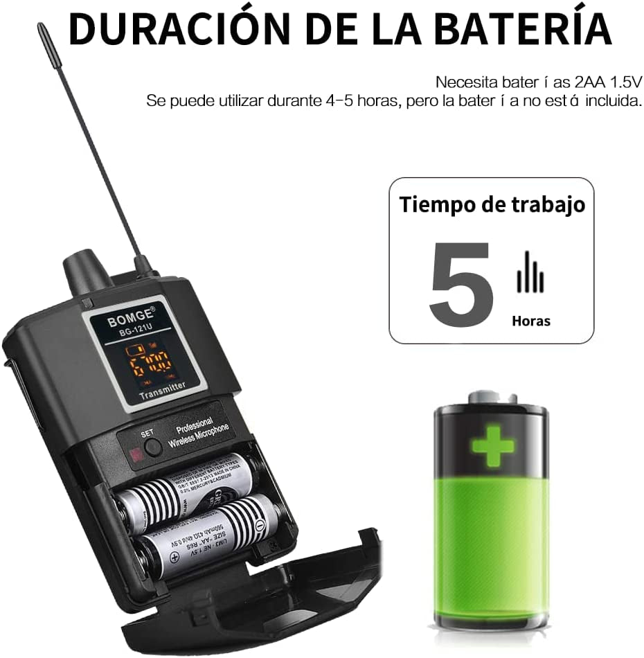 Wireless Lavalier Lapel Microphone System/Headset Mic/Interview Mic，For Iphone, Android Smartphones, PA Speaker, Teaching, DSLR Camera and Tablets (164 Ft Range)  N/W   