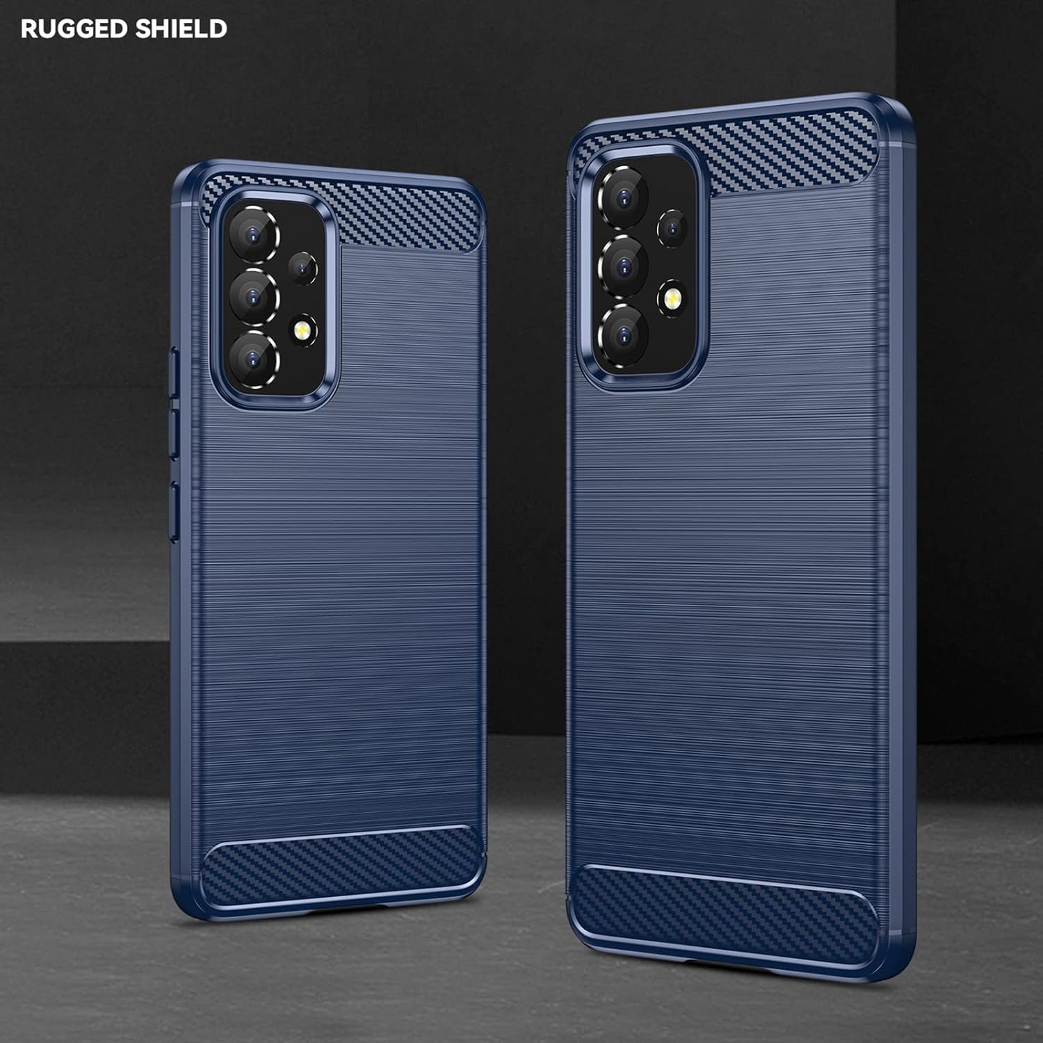 M MAIKEZI Samsung A53 5G Case,Galaxy A53 5G Case,With HD Screen Protector, Fashion Shock-Absorption Flexible TPU Bumper Soft Rubber Protective Case Cove for Samsung Galaxy A53 5G (Navy Brushed TPU)  JINZHI Inc   