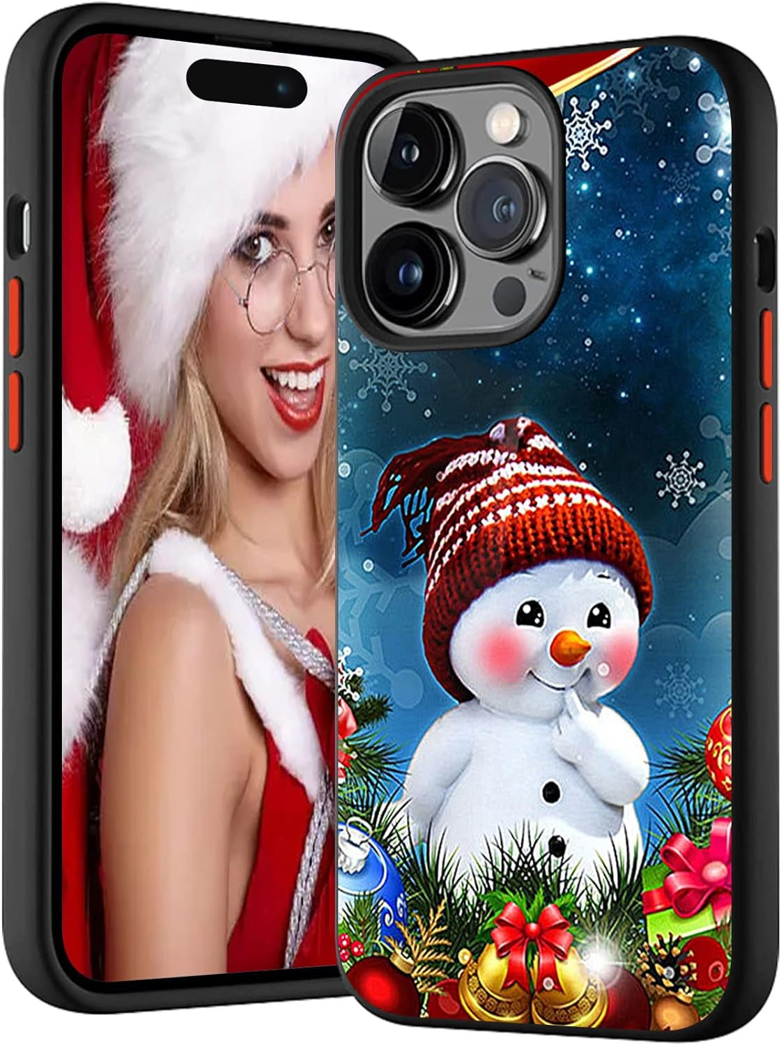 SINQERISHT Christmas Case Compatible with Samsung Galaxy S21 plus Phone Cases Hybrid Hard PC Soft TPU Bumper Full Body Shockproof Protective Cute Xmas Cover(Santa Claus)  SINQERISHT Cute Snowman Galaxy S20 Fe 