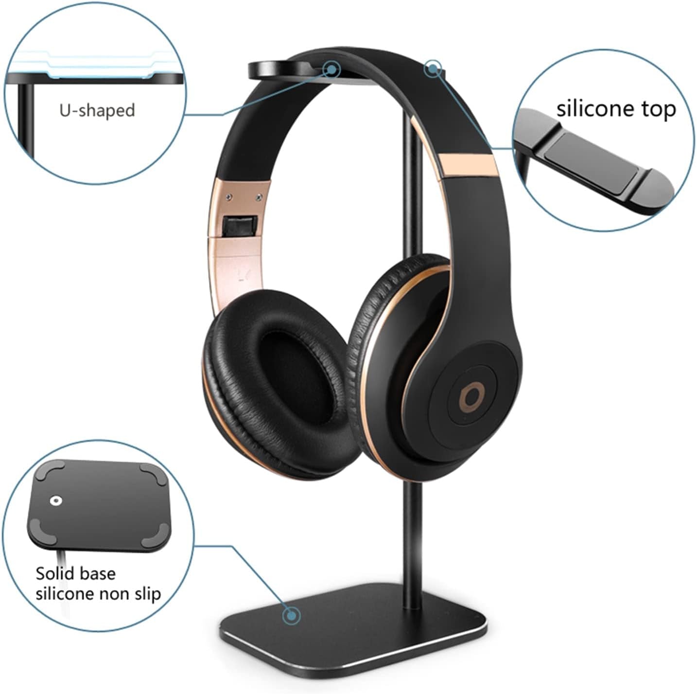 JERX Stand for Airpods Max, Aluminum Headphone Stand for Desk, Solid Gaming Headset Stand with Heavy Base, Black  JERX   