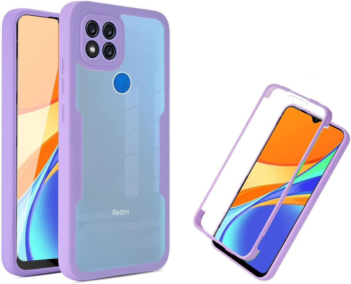 Ysnzaq Full Surround Clear Phone Case for Xiaomi Redmi 10A /Redmi 9C, Soft TPU Screen Shockproof Protection with Wireless Charging Phone Cover for Xiaomi Redmi 10A /Redmi 9C QB Black  Ysnzaq Purple  