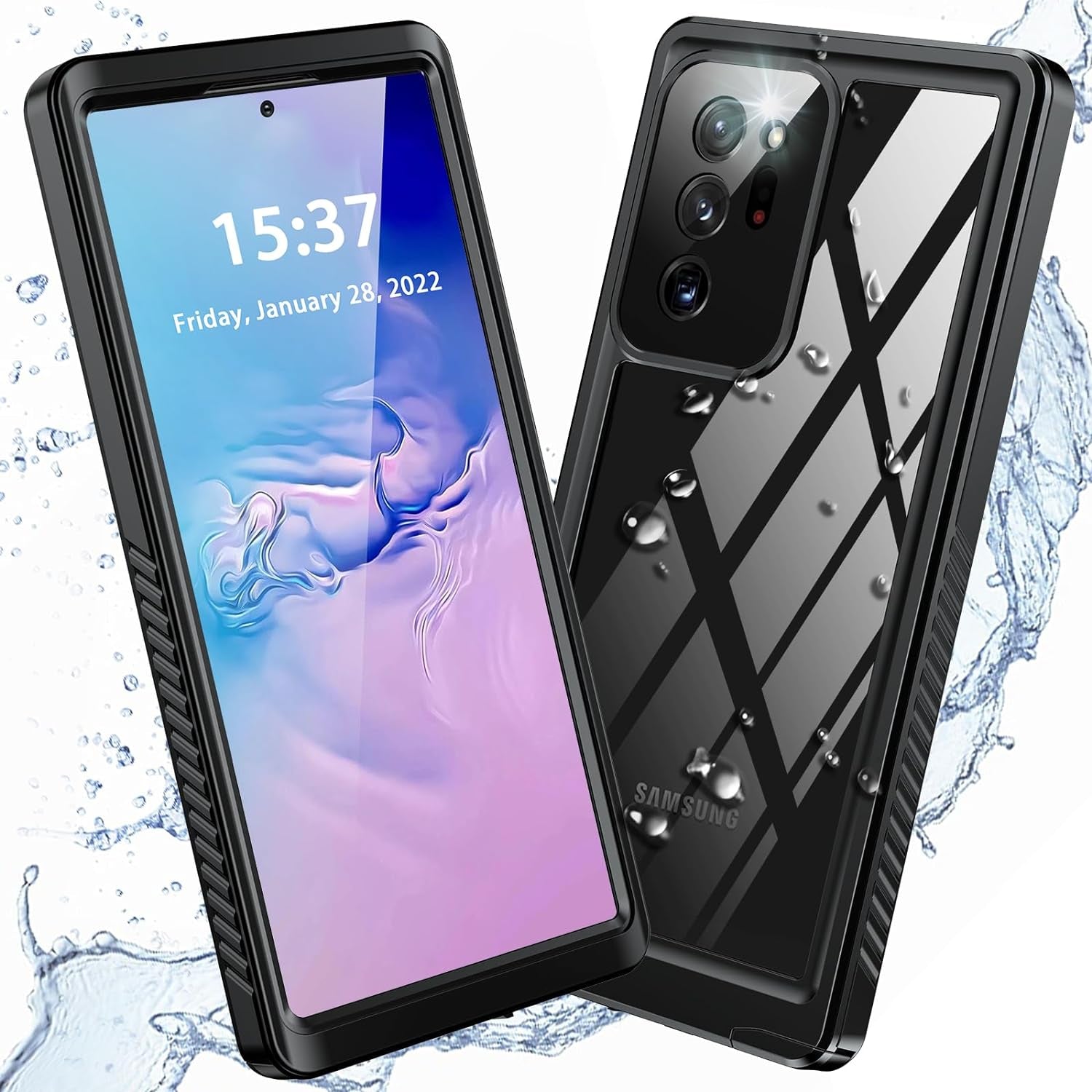 ANTSHARE for Samsung Galaxy Note 20 Case Waterproof, Built in Screen Protector 360° Full Body Heavy Duty Protective Shockproof IP68 Underwater Case for Samsung Galaxy Note 20 6.7Inch(Black)  ANTSHARE Black Samsung Note 20 Ultra 